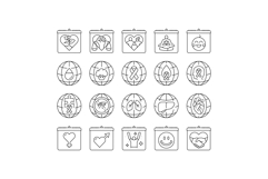 international day holidays icons set vector Product Image 1