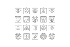international holiday day icons set vector Product Image 1