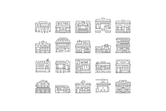 street cafe food burger festival icons set vector Product Image 1