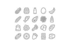 allergen product food free icons set vector Product Image 1