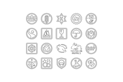 product caution label warning icons set vector Product Image 1