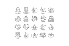 usa holiday american national day icons set vector Product Image 1