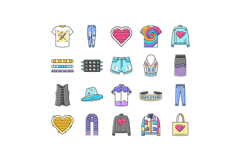diy fashion fabric handmade icons set vector Product Image 1