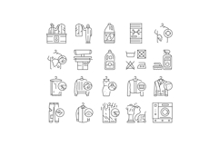 dry cleaning laundry wash service icons set vector Product Image 1