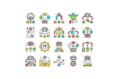 recruitment business work job icons set vector Product Image 1