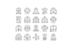recruitment business work job icons set vector Product Image 1