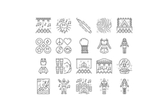 rave retro party music icons set vector Product Image 1