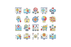 technical sales engineer service icons set vector Product Image 1