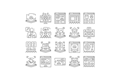 virtual conference event online icons set vector Product Image 1