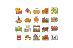 autumn spend time icons set vector Product Image 1