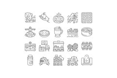 autumn spend time icons set vector Product Image 1