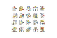 business process automation icons set vector Product Image 1