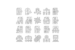 business process automation icons set vector Product Image 1