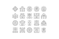 business process optimization icons set vector Product Image 1