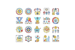business process efficiency icons set vector Product Image 1