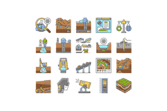 mining engineer geology icons set vector Product Image 1