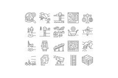 mining engineer geology icons set vector Product Image 1