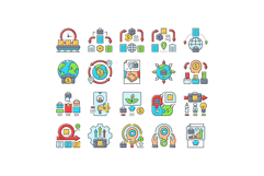 modern business strategy icons set vector Product Image 1