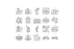 winter spend time icons set vector Product Image 1