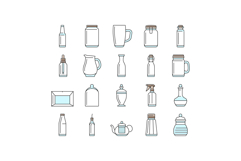 glass packaging bottle product icons set vector Product Image 1