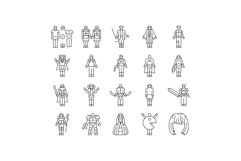 cosplay comic movie anime icons set vector Product Image 1