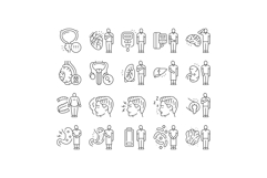 man disease health medical icons set vector Product Image 1