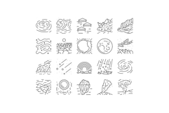 natural phenomena weather sun icons set vector Product Image 1