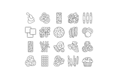 snack food drink sweet icons set vector Product Image 1