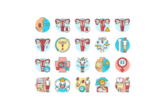 woman health medical care icons set vector Product Image 1