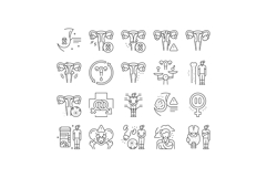 woman health medical care icons set vector Product Image 1