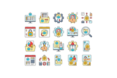 planning budget finance income icons set vector Product Image 1