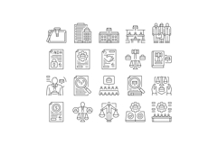 corporate law compliance icons set vector Product Image 1