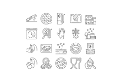 food safety hygiene inspection icons set vector Product Image 1