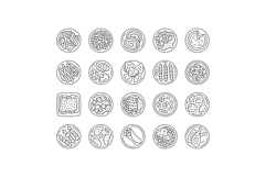 chicken dishes roast grilled icons set vector Product Image 1