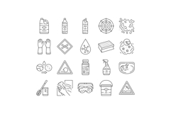 bleach disinfect clean germicide icons set vector Product Image 1