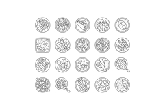 fish dishes icons set vector Product Image 1