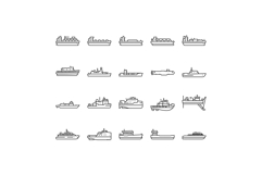 ship cargo maritime navigation icons set vector Product Image 1