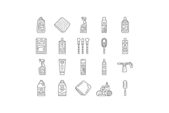 car care detailing wash icons set vector Product Image 1