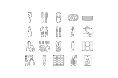 clothes care laundry ironing icons set vector Product Image 1