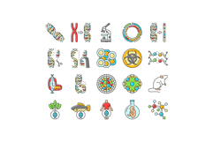 genetic engineering crispr genome icons set vector Product Image 1