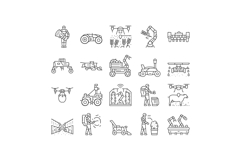 robot harvests automation icons set vector Product Image 1
