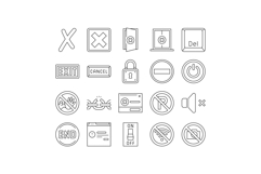 close door store shop board icons set vector Product Image 1
