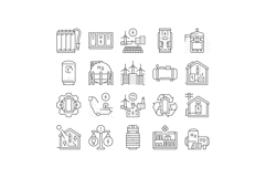 energy storage power system icons set vector Product Image 1