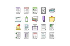 list check document tick icons set vector Product Image 1