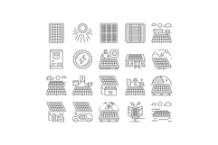 solar panels energy sun icons set vector Product Image 1