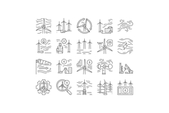 wind turbine power energy farm icons set vector Product Image 1