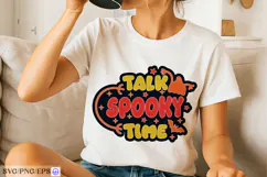 Retro Halloween Talk Spooky Time SVG PNG T-shirt Design Product Image 2