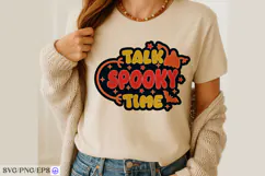 Retro Halloween Talk Spooky Time SVG PNG T-shirt Design Product Image 3