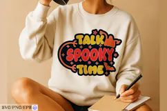 Retro Halloween Talk Spooky Time SVG PNG T-shirt Design Product Image 4