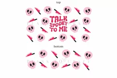 Talk Spooky to Me pink halloween 40oz quencher tumbler sublimation wrap uv dtf wrap SVG high resolution transparent background